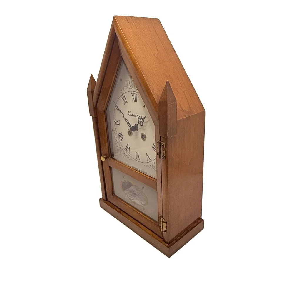 Vintage Daneker Steeple Clock German Movement Gothic Dark Academia No Key, READ